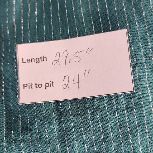 a.n.a Blue Boho Blouse with Full Sleeves Size XL Tall Blue and Silver Top - Picture 10 of 10